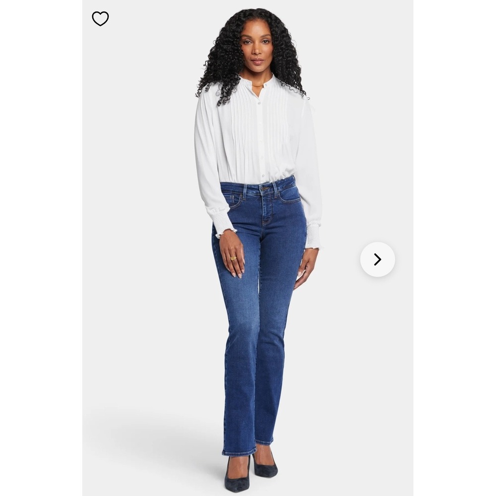 NYDJ Barbara Bootcut Jeans Elevated Basic Blue Stretch Lift Tuck Polished Size 8